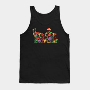 Colorful Drummer Musician Tank Top